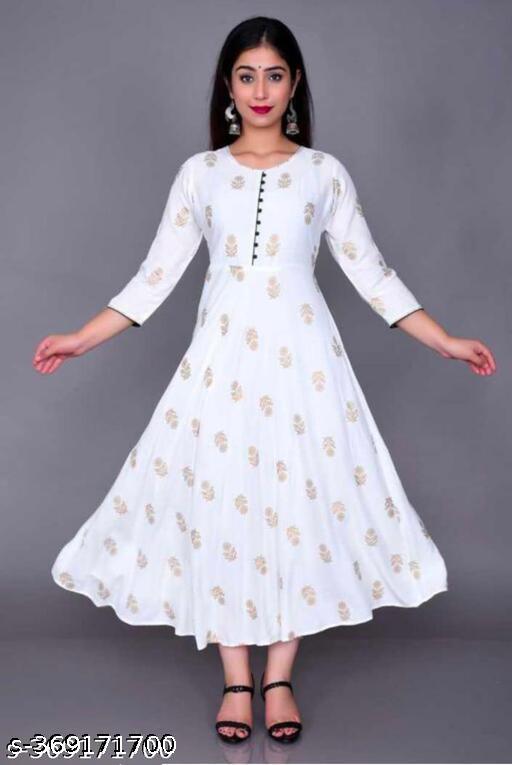 women 's print  anarkali  kurti