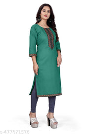 Fashionable Cotton Slub jacquard work Kurti For Women