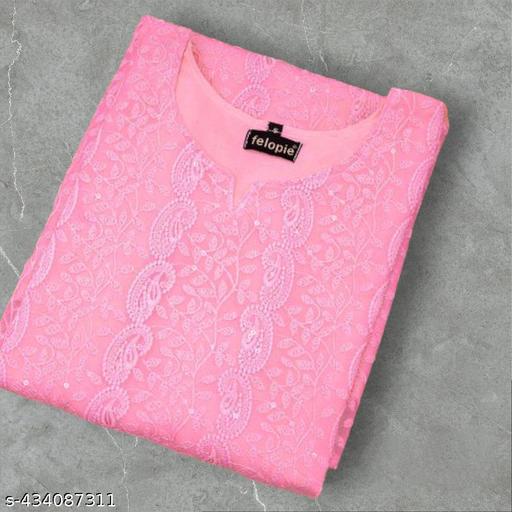Chikankari Kurta For Women & Girls (Calf Length,3/4th Sleeve, Long Kurti)