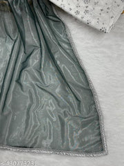 Trendy Saree with Silver Border Detailing and Designer Occasion Wear Look for Women