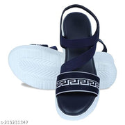 EVOLTAR Women's Stylish Wedge Sandals with Striped Polyester Straps | Comfortable Wedge Heel | Synthetic Leather Upper | Perfect for Daily Wear, Casual Outings, and Parties | Lightweight Design for All-Day Comfort