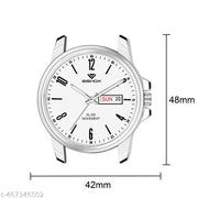 Day n Date Series Men's White Brown Leather Analog Watches Classic, Attractive, Professional, top-trendy and stylish Analog Watches for Men/boys for office, school use