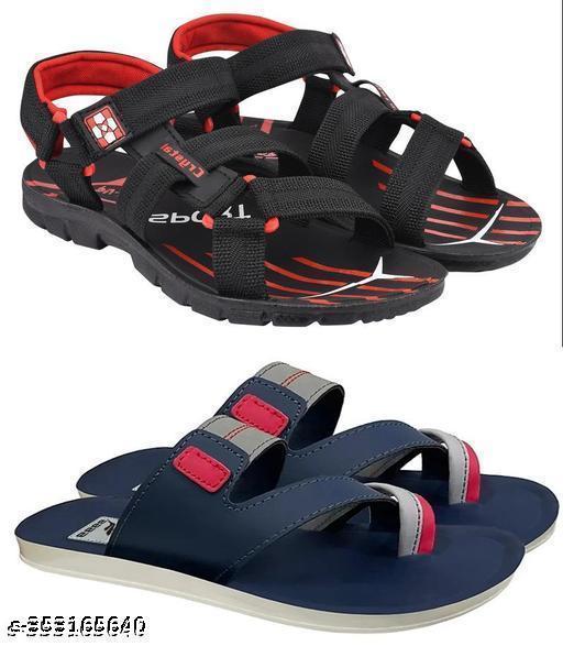 Men Stylish Comfortable Sandals & slipper Combo of 2