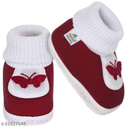 Neska Moda 3 To 12 Months Cotton Baby Booties/Baby Shoes (Maroon) -BT85