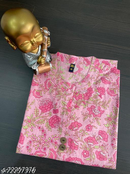 Latest & Trendy 100 % Pure Cotton Printed  Kurti for Women and Girl's
