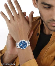 Stainless Steel Strap Day Date Analog Watch For Men
