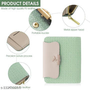 Women's PU Leather Bifold Wallet - Zipper Coin & Card Holder, Cash Clutch Purse - Fashionable Gift for Girls