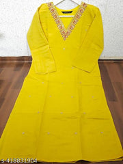 Embroidery work Daily wear kurti embroidery work on neck and allover kurti.