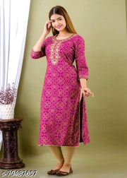 Khushi Collection NEW & HIT EMBROIDERY Kurti Pink