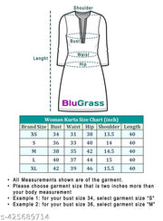 BluGrass: Sleeveless kurti with a shirt collar- Front and Side slit, Blue-Gold