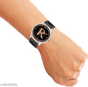 Talgo Analog Round Black Dial ALPHABET R Design Stylish Black Silicone Strap Classic Design Fancy Wrist Watch for Men and Boys, Pack of 1 - ALP-R-NEWAVO-SIL-CDBLK