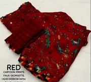 Georgette Printed Saree (With Lace)