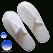 SALE PRICE LIVE ! White Disposable Slippers, Cotton Closed Toe Spa Slippers for Women and Men, Breathable Non-Slip Slippers for Hotel | Pack of 5