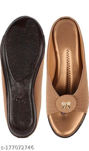 Unique Collection Sandals Copper Slipper for Women , Women's Fashion Sandal Faux Leather, Comfortable & Stylish Wedges Ideal for Casual & Formal Occasions, Comfortable Lycra Slippers For Women, Flats for Women Stylish Latest Girls Unique