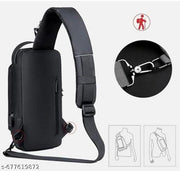 Bag For Man Women Waterproof Slim Unisex Crossbody Sling Bag with USB Charging Port Chest Backpack Men's Shoulder Bag,Travel Handbag, Hard Shell Anti-Theft Bag