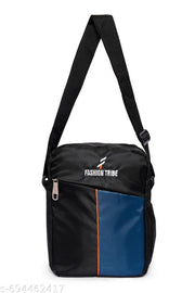 Fashion Tribe unisex cross-body sling bag messenger bag shoulder bag pouch for women (BLACK&TEAL)