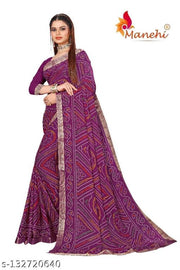 pranjal printed bandhani saree_coffee