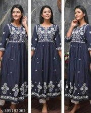 BHUMIKA GREY EMBROIDERY KURTI