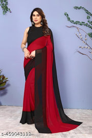 Padding Georgette Saree with unstitched blouse piece