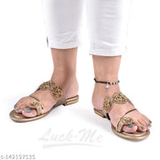 SANU FOOTWEAR Designer Flat Slipper For Women & Girls