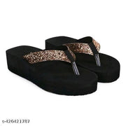 Dr lite sleeper  Girls and Women || Flower Design stylish flip flop || Black Casual Flip flop Women's & Girl's Black color Medium Heel Party wear Flip-flops