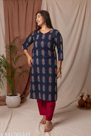 Amthi's Pure cotton handblock printed A-line Kurti for woman