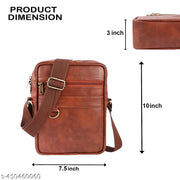 Sling Bag for Men Crossbody Slim Chest Bag for Men for Upto 16 -CM iPad Small Shoulder Side Bag with Earphone Port Water-resistant Mobile Bag Passport Bag for Travel