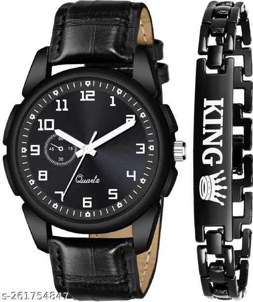 Black Watch King Bracelet for Men Analog Watch - For Men