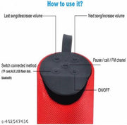 DJ-113 Bluetooth Portable Stereo Speaker with Rich Bass | Loud Sound | Built-in Mic for All Smartphone Device (Assorted Colour) with Free 2 Mini USB Light
