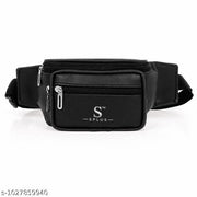 Men's Premium Waist Bag | Crossbody Sling Bag | Multi Pocket Travel Pouch |Black