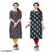Polyster/Crepe fabric-Women's A-Line Readymade Kurti