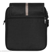 LOREM Mink Black Casual PVC Coated Matty Fabric Cross Body Sling Bag For Men SL09