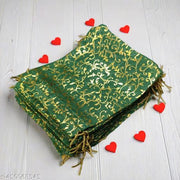 50 Pcs Potli Bags, Organza Bags (Multicolour 4 Inches X 5 Inches) Net Fabric Drawstring Pouch for Dry Fruits Packing, Dry Fruits Packing, Organza Shagun Potli, Wedding Party Favor Gift Bags Golden Printed Pouches