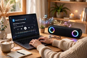 Mini Portable Wireless Bluetooth Speaker - 10W Powerful Sound RGB Light Soundbar, Bluetooth 5.0, TWS Function, FM Radio, TF Card, USB, Type-C, 1200mAh Battery - Perfect for Travel, Home, Party, Outdoor