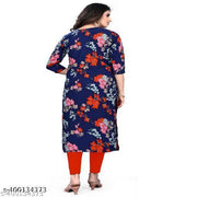 Polyster/Crepe fabric-Women Ethnic Wear Women Crepe Fabric Printed Straight Kurti, Size -S, M, L, XL, XXL, 2XL, XXXL, 3XL, 4XL, 5XL ( New Arrival New Design Fashionable Kurti )