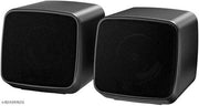 2.0 Stereo Computer Speakers with LED Light, USB Powered Multimedia Speakers with AUX Input for Laptop & Desktop PC  black