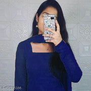 "Graceful Tradition 1000 Butti Handloom Women's Kurti for a Regal Look with Intricate Embroidery and Elegant look"(NAVY BLUE)