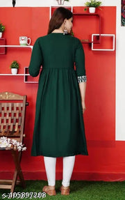 rayon kurti embroidered