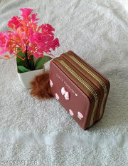 Small Double Chain Wallets with Credit Card Holder for Women and girls, Front Designs may very