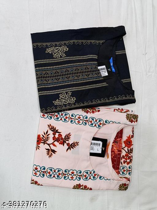 Polyster/Crepe fabric-New Attractive combo kurti for women with lowest price & Best Quality kurti (pack 2)