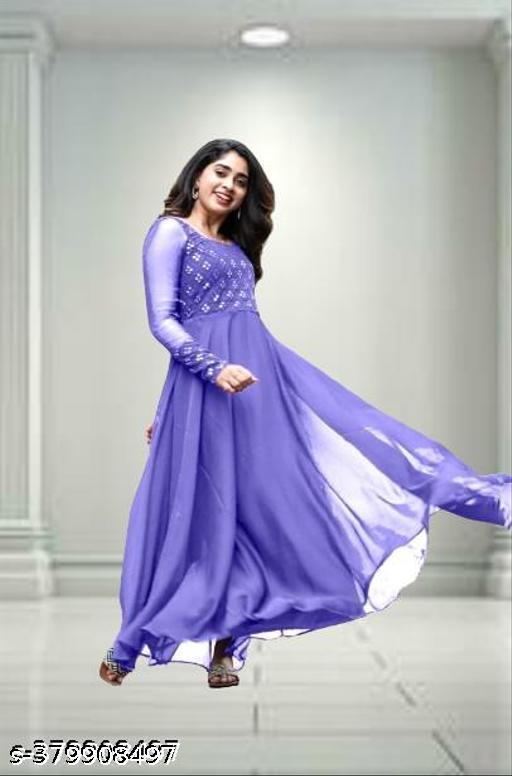 georgette mirror work dress
