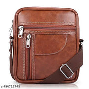 Men’s Leather Crossbody Bag – Stylish Shoulder Messenger Bag with Multiple Zipper Pockets, Adjustable Strap & Durable Design
