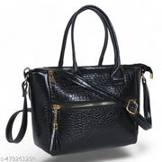 WOB worldofBags-Stylish Women Handbag | Ladies Shoulder Purse with 3 Compartments & Front Pocket | Designer Side Bag for Girls | Travel Purse | Size 22.86x10.16x17.7