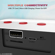 BORNEO® BR-611 Ultimate 10W Bluetooth Speaker Hi-fi Stereo Sound Surround Upto 08 Hours Playback, Best for Mobile, Laptop/PC, Ipad, Media Players with Multi Modes Aux/TF Card/USB (Black)