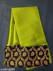 sana silk satin silk Green  saree with Blouse