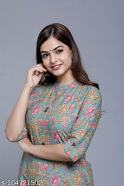 LATEST AND TRENDY DAILY WEAR JAIPURI BLOCK PRINTED COTTON KURTI FOR WOMEN AND GIRL'S IN LOWEST PRICE