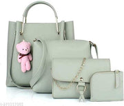 Shoulder Pu-Leather Handbags for Women's. Combo Set of 4