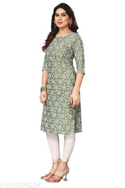 Women Printed Crepe Straight Kurti