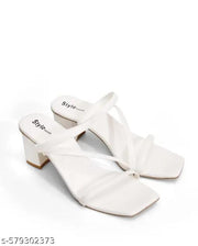 White Strap Heel for Women