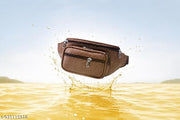 Latest Men Women Leather Waist Pack Travel Bags For Moneyy| Belt| Cards |Mobile| Documents| Kit| Books and Bills Dairy Pouch Cross Side Bag For Men Women .With Belt Stylish Small Luggage Accessories Bag I Waist Bags I Fanny pack.